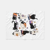 Schattigee Ghost Cat Leesboeken Lover Bookish Hall Fleece Deken (Voorkant (Horizontaal))