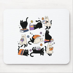 Schattigee Ghost Cat Leesboeken Lover Bookish Hall Muismat
