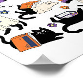 Schattigee Ghost Cat Leesboeken Lover Bookish Hall Poster (Hoek)