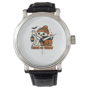 Schattigee Ghost Cat Spooky Halloween Kitten Magis Horloge