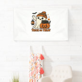 Schattigee Ghost Cat Spooky Halloween Kitten Magis Spandoek (Insitu)
