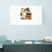 Schattigee Ghost Cat Spooky Halloween Kitten Magis Spandoek (Beurs)