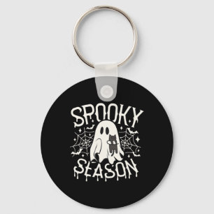 Schattigee Ghost Cat Spooky Seizoen Halloween Kost Sleutelhanger