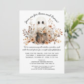 Schattigee Ghost Cauldron Herfstbloemen Halloween  Kaart (Staand voorkant)