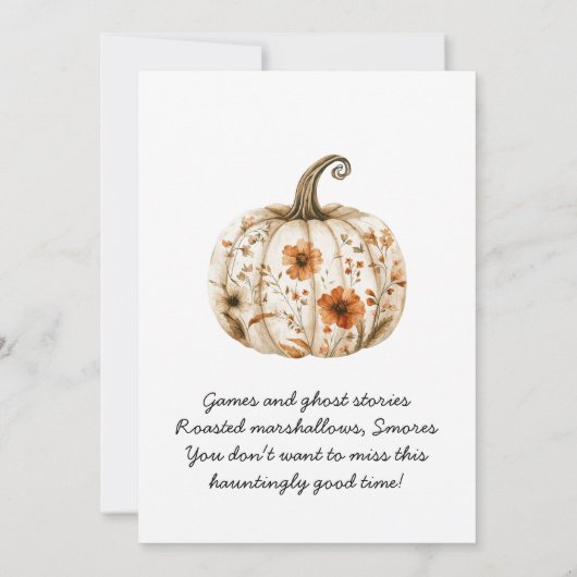 Schattigee Ghost Cauldron Herfstbloemen Halloween  Kaart (Achterkant)