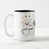 Schattigee Ghost Coffee Boo-tiful Morning Hallowee Tweekleurige Koffiemok (Links)