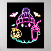 Schattigee Ghost Coffee Drink Spooky Halloween Poster (Voorkant)