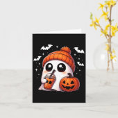 Schattigee Ghost Coffee Lover Halloween Ghost Pump Kaart (Gele Bloem)