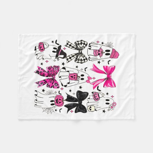 Schattigee Ghost Coquette Esthetische Roze Bogen S Fleece Deken (Voorkant (Horizontaal))