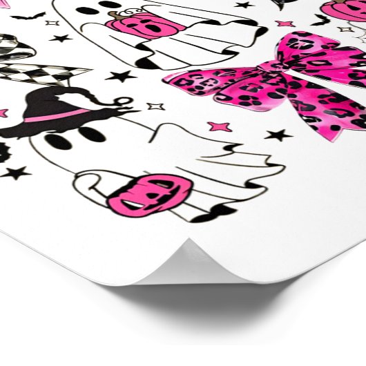 Schattigee Ghost Coquette Esthetische Roze Bogen S Poster (Hoek)