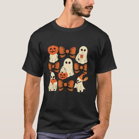Schattigee Ghost Coquette Esthetische Roze Bogen S T-shirt (Voorkant)