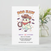Schattigee Ghost Cowboy Party Kaart (Staand voorkant)