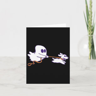 Schattigee Ghost Dog Walker Graphic Halloween Kost Kaart