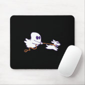 Schattigee Ghost Dog Walker Graphic Halloween Kost Muismat (Met muis)