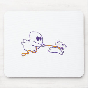 Schattigee Ghost Dog Walker Graphic Halloween Kost Muismat