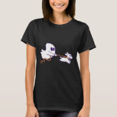 Schattigee Ghost Dog Walker Graphic Halloween Kost T-shirt (Voorkant)