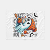 Schattigee Ghost Drink Koffie Halloween Ghost Ice Fleece Deken (Voorkant (Horizontaal))