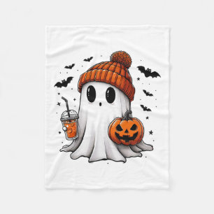 Schattigee Ghost Drink Koffie Halloween Ghost Ice Fleece Deken