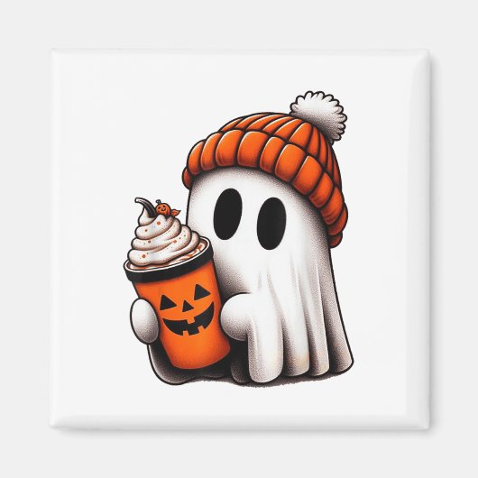 Schattigee Ghost Drink Koffie Halloween Ghost Ice  Magneet (Voorkant)