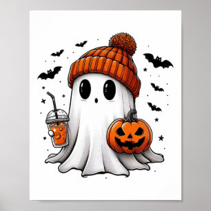 Schattigee Ghost Drink Koffie Halloween Ghost Ice  Poster