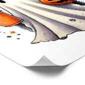 Schattigee Ghost Drink Koffie Halloween Ghost Ice  Poster (Hoek)