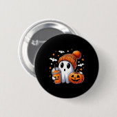 Schattigee Ghost Drink Koffie Halloween Ghost Ice Ronde Button 5,7 Cm (Voorkant /achterkant)