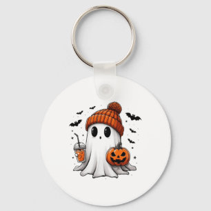 Schattigee Ghost Drink Koffie Halloween Ghost Ice  Sleutelhanger