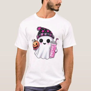 Schattigee Ghost Drink Koffie Halloween Ghost Ice  T-shirt
