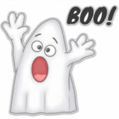 Schattigee Ghost en Boo Sticker (Voorkant)