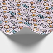 Schattigee Ghost en Pumpkin Halloween Stamps Patte Cadeaupapier (Hoek)