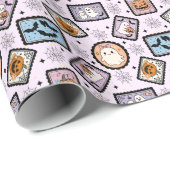 Schattigee Ghost en Pumpkin Halloween Stamps Patte Cadeaupapier (Rol Hoek)