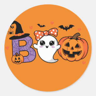Schattigee Ghost en Pumpkin Sticker