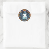 Schattigee Ghost Enevelope Seal Ronde Sticker (Tas)