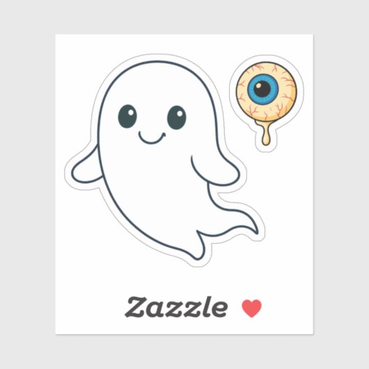 Schattigee Ghost & Eyeball Halloween Vinyl Sticker (Vel)