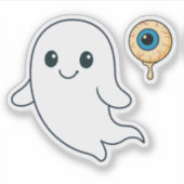 Schattigee Ghost & Eyeball Halloween Vinyl Sticker (Voorkant)