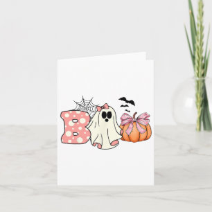 Schattigee Ghost Floral Boo Halloween Boy Girl Gho Kaart