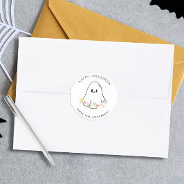 Schattigee Ghost Floral Halloween Ronde Sticker