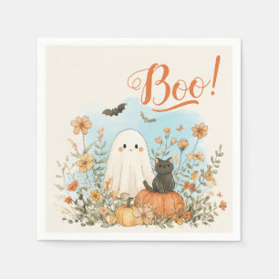 Schattigee Ghost Floral Halloween Servet