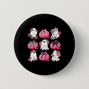 Schattigee Ghost Florals Roze Coquette Bows Pompoe Ronde Button 5,7 Cm