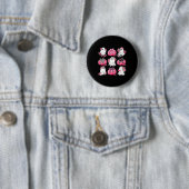 Schattigee Ghost Florals Roze Coquette Bows Pompoe Ronde Button 5,7 Cm (In situ)