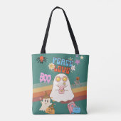 Schattigee Ghost Groovy Style dark cyaan Tote Bag (Achterkant)