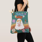 Schattigee Ghost Groovy Style dark cyaan Tote Bag (Dichtbij)