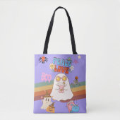 Schattigee Ghost Groovy Style lichte Paarse Canvas Tote Bag (Voorkant)