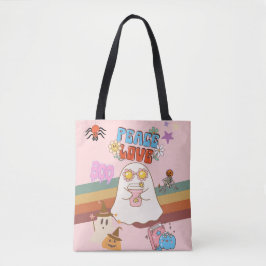 Schattigee Ghost Groovy Style Lichtroze Tote Bag