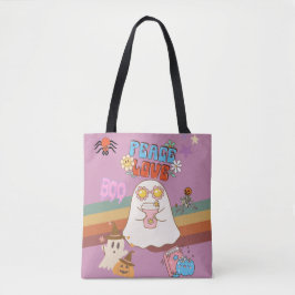 Schattigee Ghost Groovy Style Magenta Pink Tote Bag