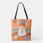 Schattigee Ghost Groovy Style Oranje Canvas tas (Achterkant)