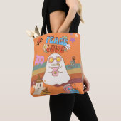 Schattigee Ghost Groovy Style Oranje Canvas tas (Dichtbij)