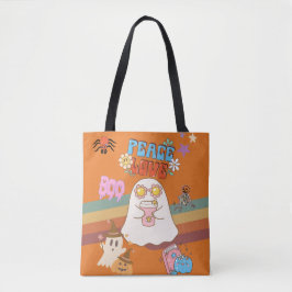 Schattigee Ghost Groovy Style Peace & Love Carrot  Tote Bag