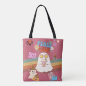 Schattigee Ghost Groovy Style Peace & Love Cedar R Tote Bag (Achterkant)