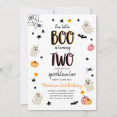 Schattigee Ghost Halloween 2e Verjaardagsfeestuitn Kaart (Voorkant)